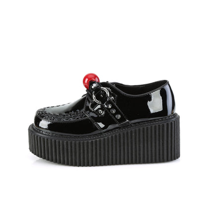 DemoniaCult Womens Low Shoe CREEPER-222 Blk Pat
