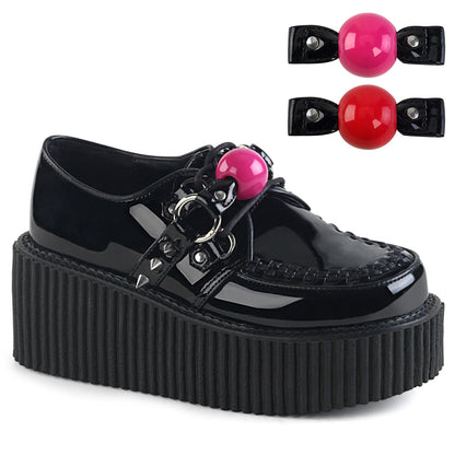 DemoniaCult Womens Low Shoe CREEPER-222 Blk Pat