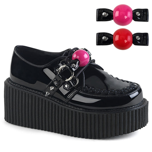 DemoniaCult Zapato bajo para mujer CREEPER-222 Blk Pat