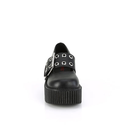 DemoniaCult  Zapato bajo CREEPER-230 BLK de cuero vegano