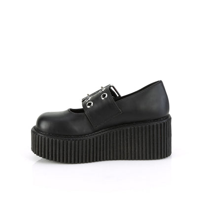 DemoniaCult  Zapato bajo CREEPER-230 BLK de cuero vegano