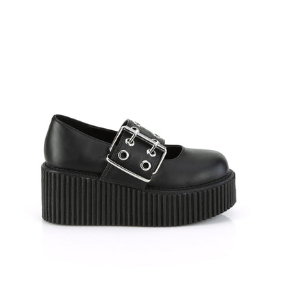 DemoniaCult  Zapato bajo CREEPER-230 BLK de cuero vegano