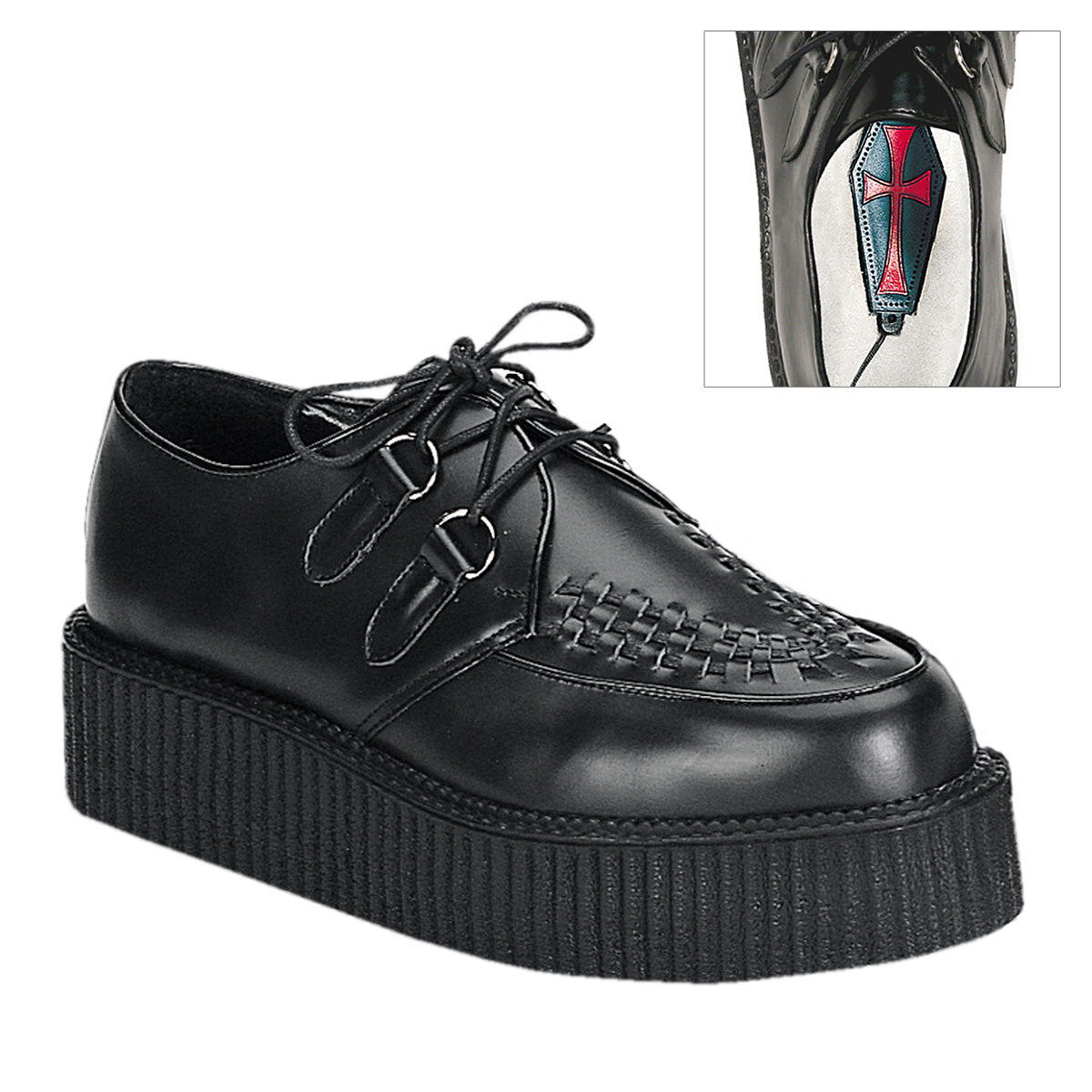 DemoniaCult Botas para hombre CREEPER-402 BLK Leather