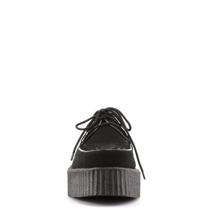 DemoniaCult Zapato bajo para hombre CREEPER-402S BLK SUDE