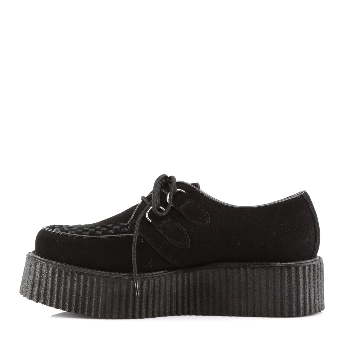 DemoniaCult Zapato bajo para hombre CREEPER-402S BLK SUDE