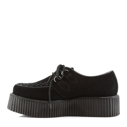 DemoniaCult Zapato bajo para hombre CREEPER-402S BLK SUDE