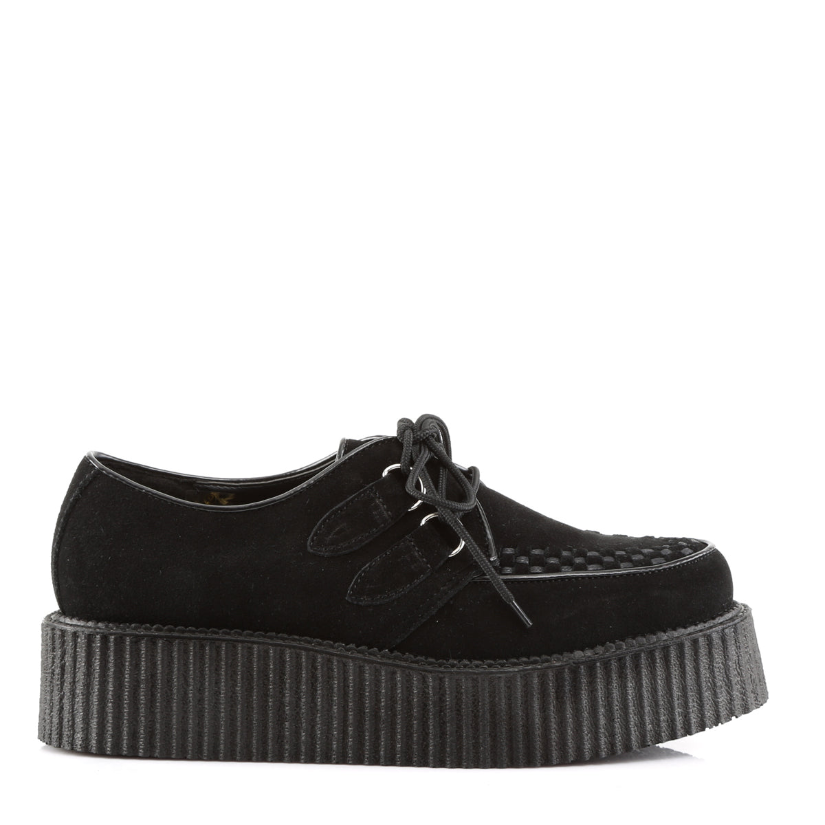 DemoniaCult Zapato bajo para hombre CREEPER-402S BLK SUDE