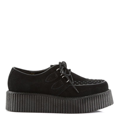 DemoniaCult Zapato bajo para hombre CREEPER-402S BLK SUDE