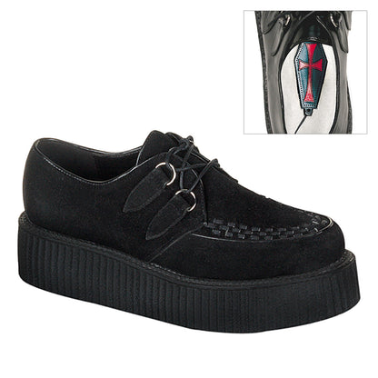 DemoniaCult Zapato bajo para hombre CREEPER-402S BLK SUDE