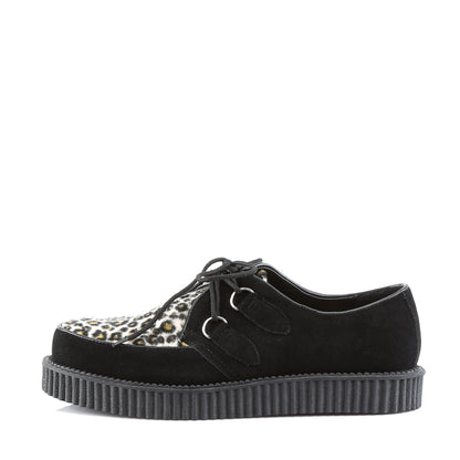 DemoniaCult Zapato bajo para hombre Creeper-600 pelaje de gama de gamuza blk