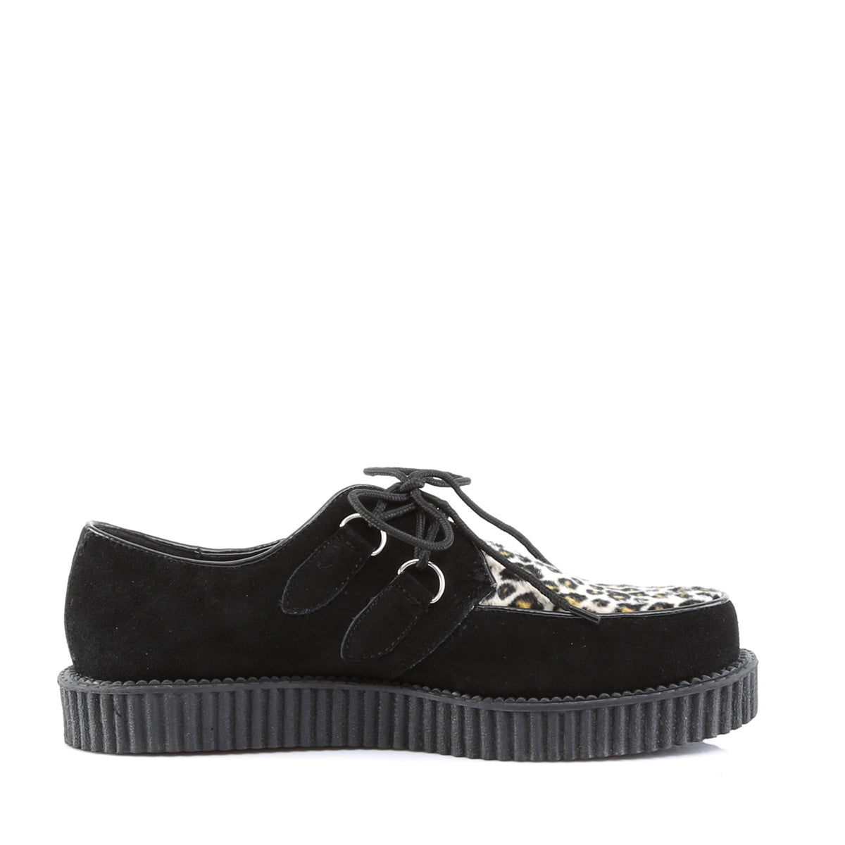 DemoniaCult Zapato bajo para hombre Creeper-600 pelaje de gama de gamuza blk