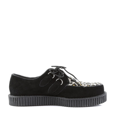 DemoniaCult Zapato bajo para hombre Creeper-600 pelaje de gama de gamuza blk