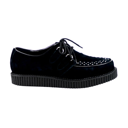 DemoniaCult Zapato bajo para hombre CREEPER-602S BLK SUDE