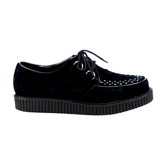 DemoniaCult Zapato bajo para hombre CREEPER-602S BLK SUDE