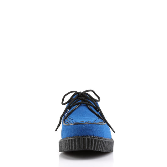 DemoniaCult Zapato bajo para hombre Creeper-602S Royal Blue Suede