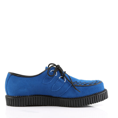 DemoniaCult Zapato bajo para hombre Creeper-602S Royal Blue Suede
