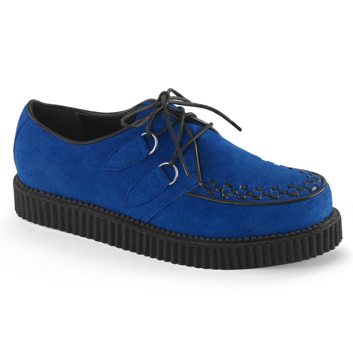 DemoniaCult Zapato bajo para hombre Creeper-602S Royal Blue Suede