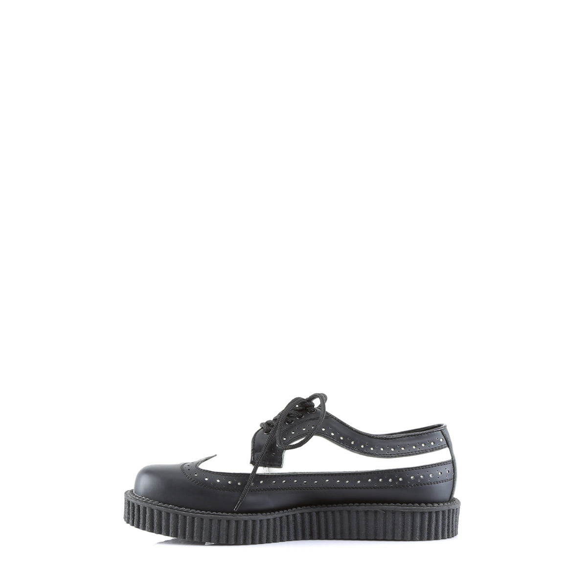 DemoniaCult Zapato bajo para hombre CREEPER-608 Blk-wht cuero