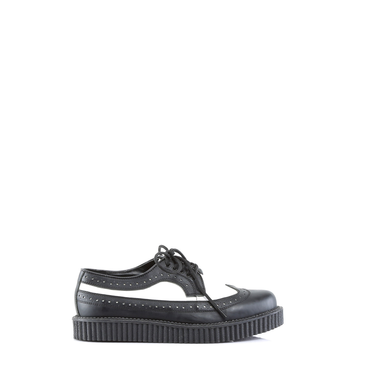 DemoniaCult Zapato bajo para hombre CREEPER-608 Blk-wht cuero