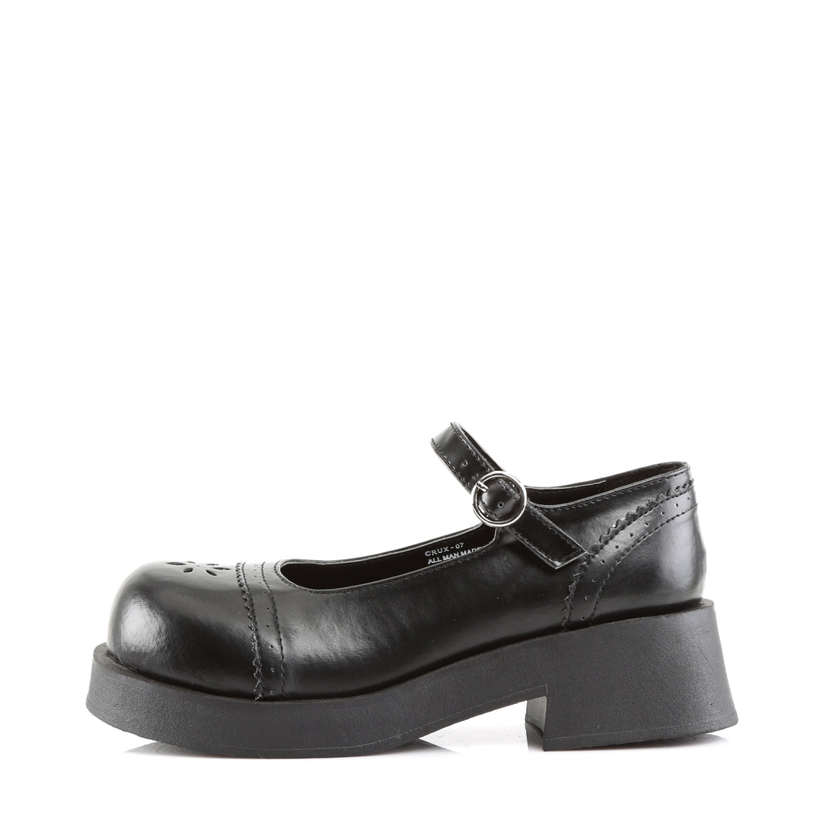DemoniaCult Bombas de mujer CRUX-07 BLK de cuero vegano