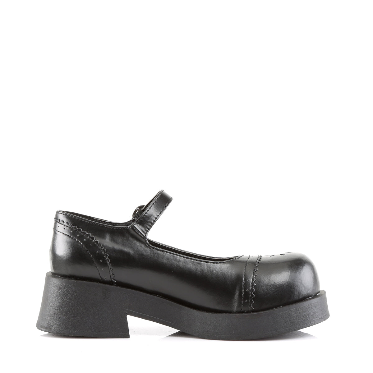 DemoniaCult Bombas de mujer CRUX-07 BLK de cuero vegano