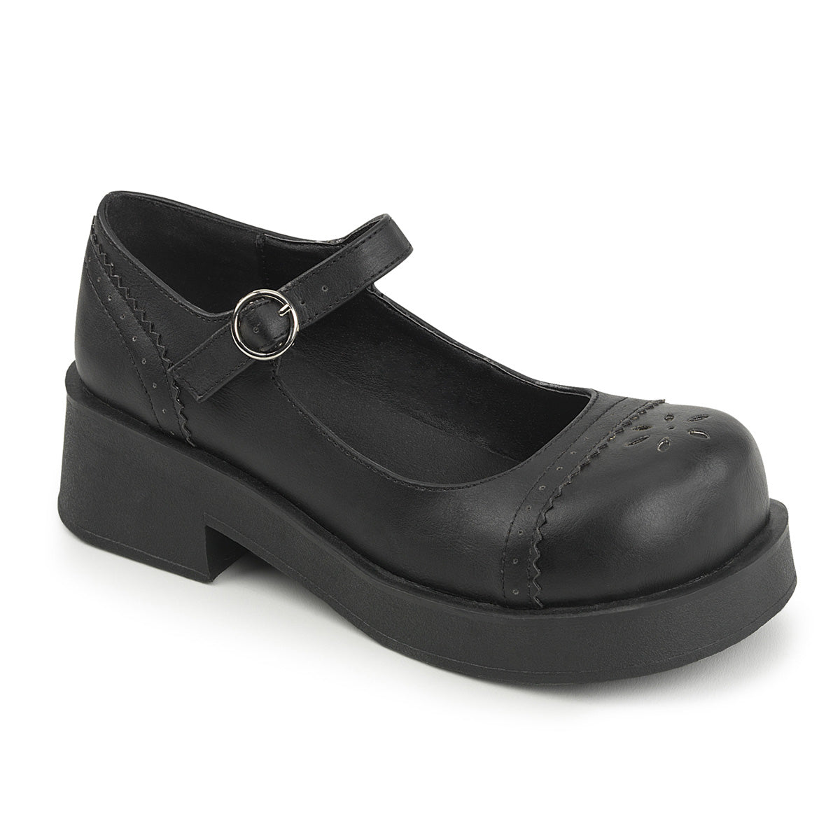 DemoniaCult Bombas de mujer CRUX-07 BLK de cuero vegano