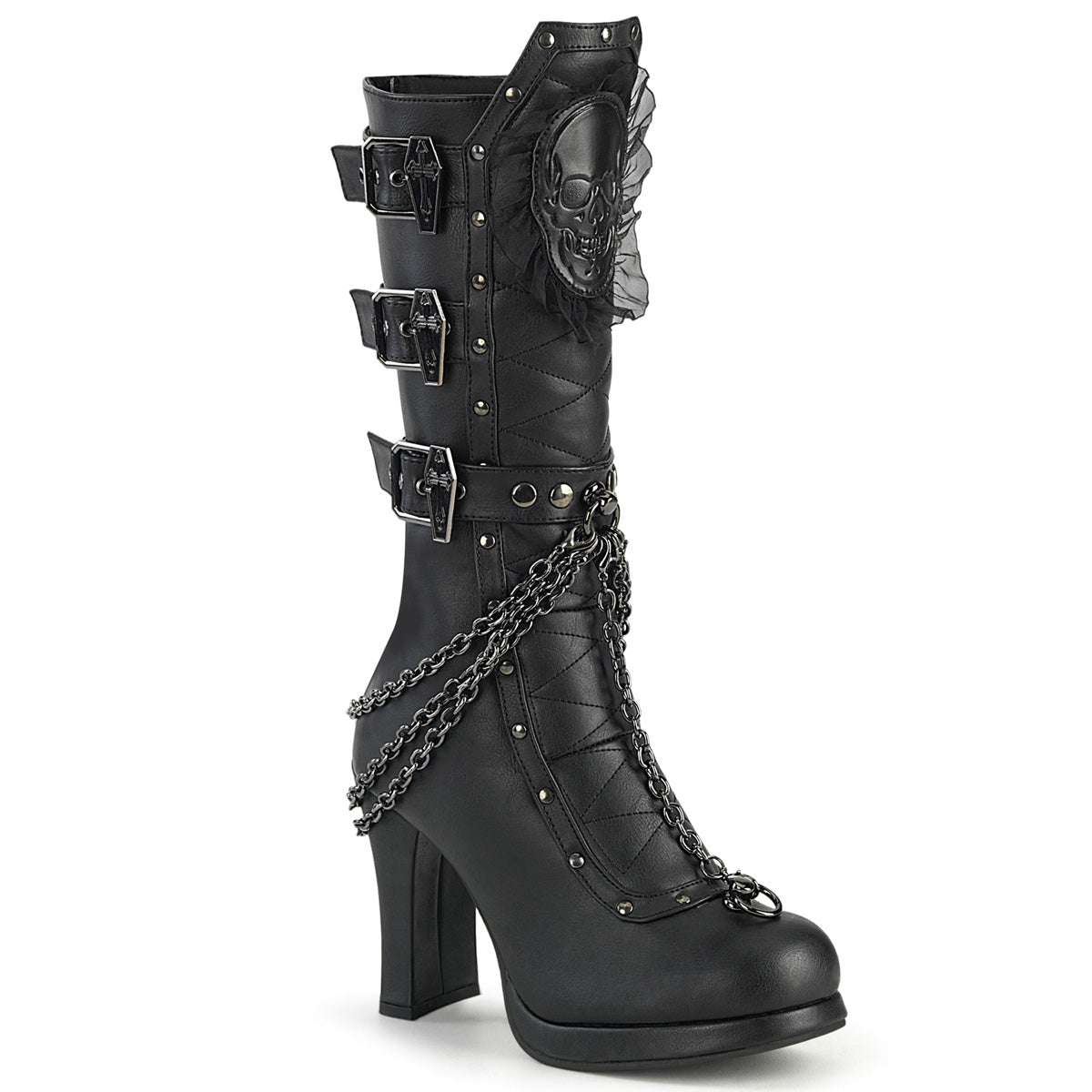 DemoniaCult  Botas CRYPTO-67 Blk Leather Vegan
