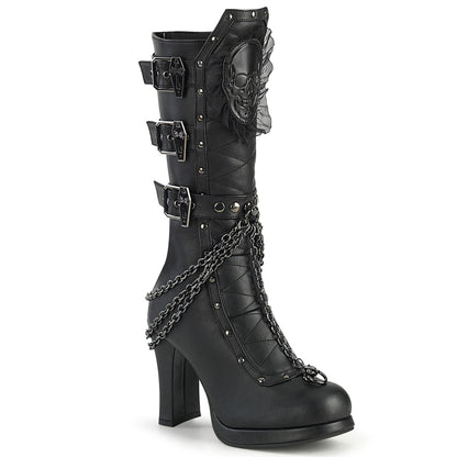 DemoniaCult  Botas CRYPTO-67 Blk Leather Vegan