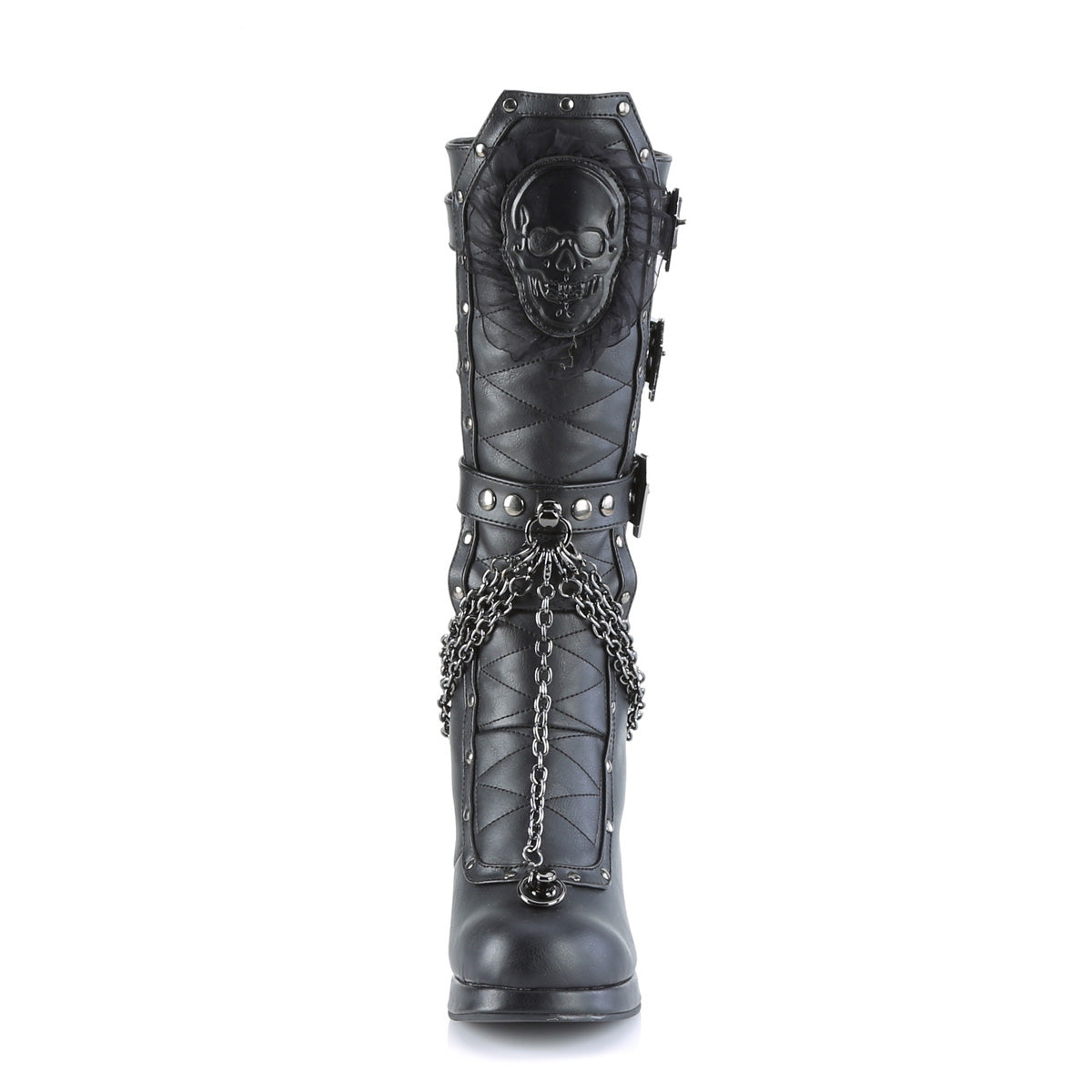 DemoniaCult  Botas CRYPTO-67 Blk Leather Vegan