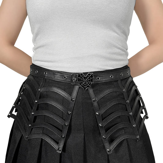 DemoniaCult Women's Clothing DA-315-SM Blk Faux Leather