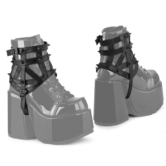 DemoniaCult Women's Clothing DA-505 Blk Faux Leather