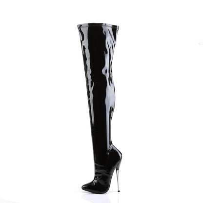 Devious Botas de mujer DAGGER-3000 Blk Stretch Pat