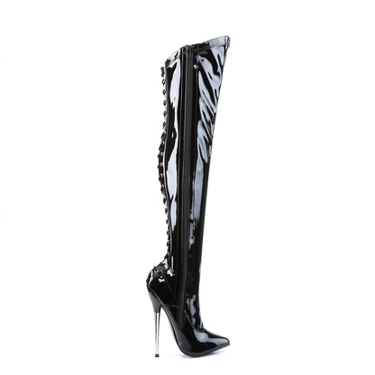 Devious Botas de mujer DAGGER-3060 blk stretch pat