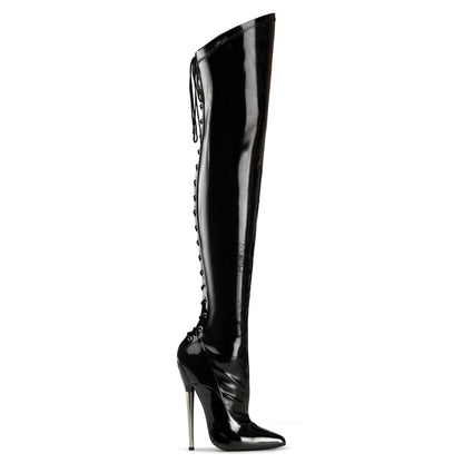 Devious Botas de mujer DAGGER-3060 blk stretch pat