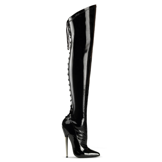 Devious Botas de mujer DAGGER-3060 blk stretch pat