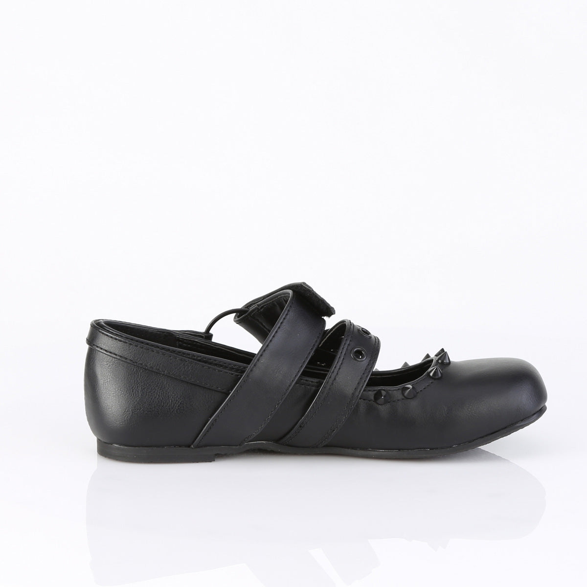 DemoniaCult Women's Flats DAISY-08 Blk Vegan Leather