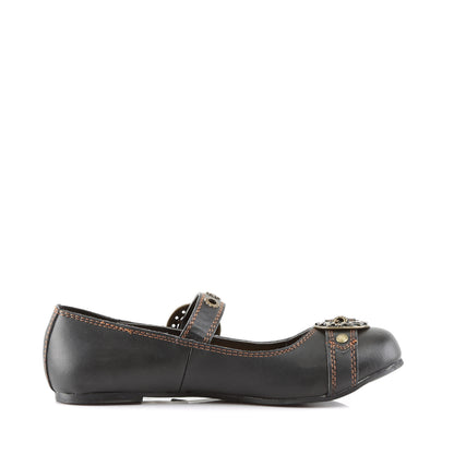 DemoniaCult Womens Low Shoe DAISY-09 Blk Vegan Leather