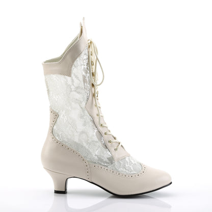 Funtasma Botas de tobillo para mujer DAME-115 Cordón de PU de marfil