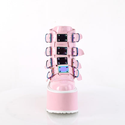 DemoniaCult  Botines DAMNED-105 B. Pink Holo Pat