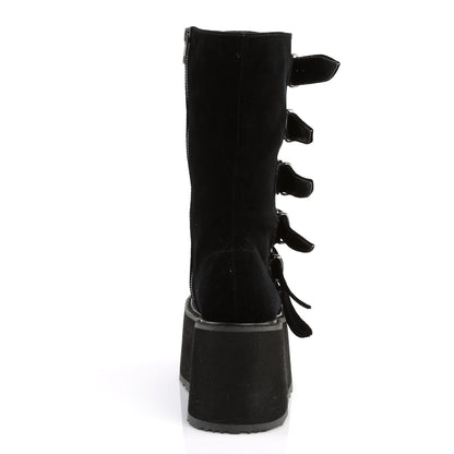 DemoniaCult Women's Mid-Calf & Knee High Boots DAMNED-225 Blk Velvet