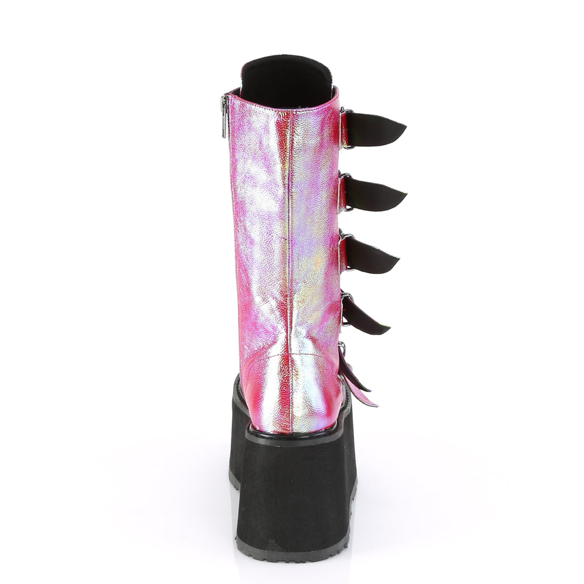 DemoniaCult De las mujeres  DAMNED-225 cuero vegano iridiscente de color verde rosa