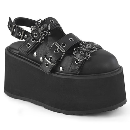DemoniaCult   DAMNED-27 Blk Leather Vegan