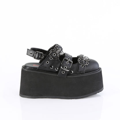 DemoniaCult   DAMNED-27 Blk Leather Vegan