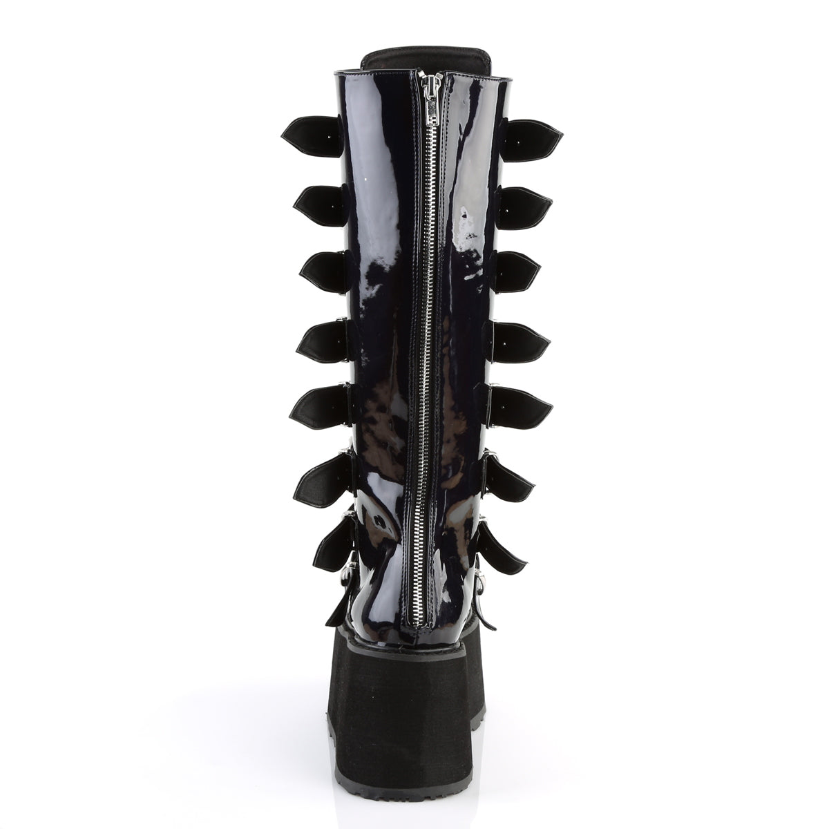 DemoniaCult Botas de mujer DAMNED-318 BLK Hologram cuero vegano