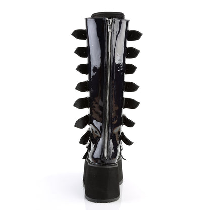 DemoniaCult Botas de mujer DAMNED-318 BLK Hologram cuero vegano