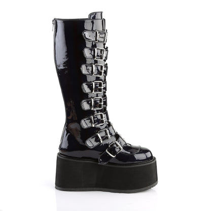 DemoniaCult Botas de mujer DAMNED-318 BLK Hologram cuero vegano