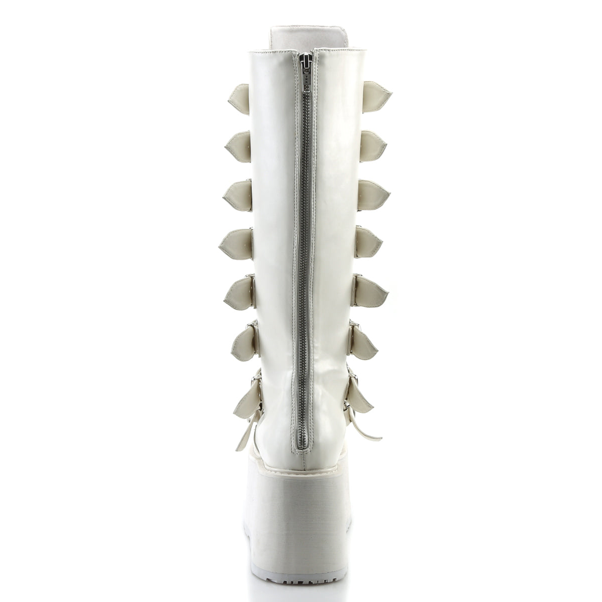 DemoniaCult Botas de mujer DAMNED-318 WHT cuero vegano