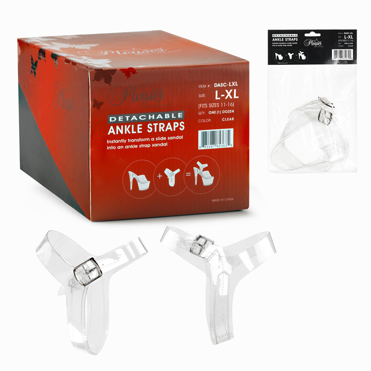 Accessories DASC-LXL PLEASER Clear Detachable Ankle Straps