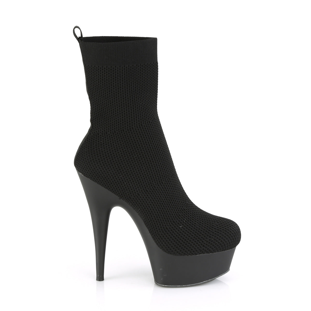 Pleaser Womens Ankle Boots DELIGHT-1002 Blk Fabric/Blk Matte