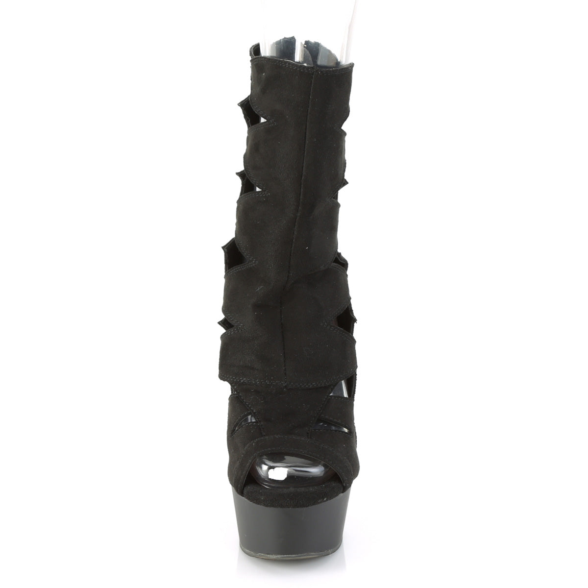 Pleaser Womens Ankle Boots DELIGHT-1014 Blk Faux Suede/Blk Matte
